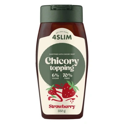 4Slim Słodzik z cykorii niskowęglowodanowy topping truskawkowy 330 g