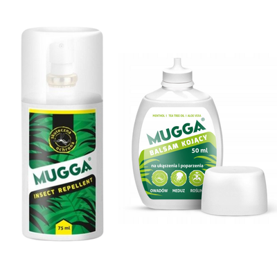 Mugga Spray odstraszający owady i kleszcze DLA DZIECI 50 ml + balsam łagodzący 50 ml