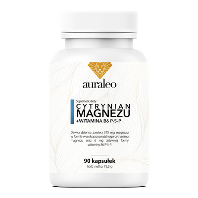 CYTRYNIAN MAGNEZU + Witamina B6 P-5-P DOBRZE PRZYSWAJALNY 90 kapsułek