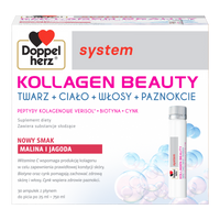 Doppelherz system KOLLAGEN BEAUTY smak MALINA I JAGODA 30 ampułek po 25 ml