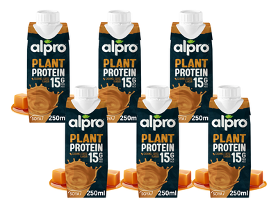 Alpro Napój sojowy wysokobiałkowy o smaku karmelu i kawy ZESTAW 6 x 250 ml