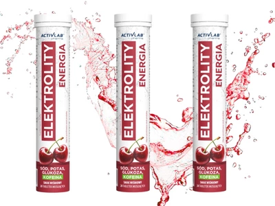 ActivLab Elektrolity Energia NAWODNIENIE smak wiśni ZESTAW 3 x 20 tabletek musujących