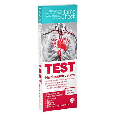 Kompleksowe wsparcie przy niedoborach żelaza: Home Check test Ferrytyna + suplement Starpharma Żelazo 2 sztuki