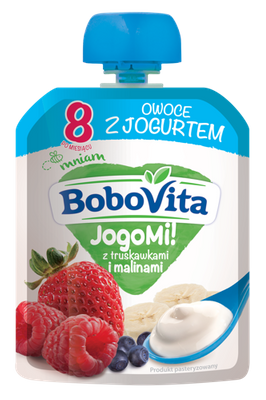 BoboVita Jogomi! Deserek z truskawkami i malinami 80g