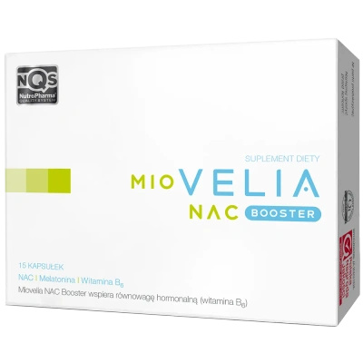 Miovelia NAC Booster MELATONINA WITAMINA B6 równowaga hormonalna 15 kapsułek