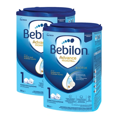 Bebilon 1 Advance Pronutra BIOTIK 800 mleko początkowe od urodzenia ZESTAW 2 x 800 g