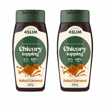 4Slim Słodzik z cykorii niskowęglowodanowy topping słony karmel ZESTAW 2 x 330 g