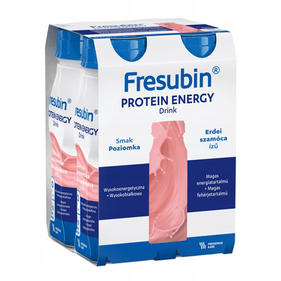 Fresubin® Protein Energy Drink,  smak poziomkowy ZESTAW 16 x 200ml. Żywność specjalnego przeznaczenia medycznego. Bogata w białko 