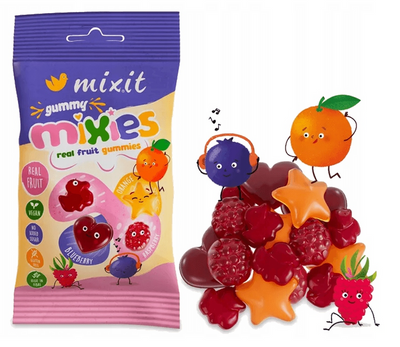 MIXIT Owocowe Mixies - naturalne cukierki żelki 35 g