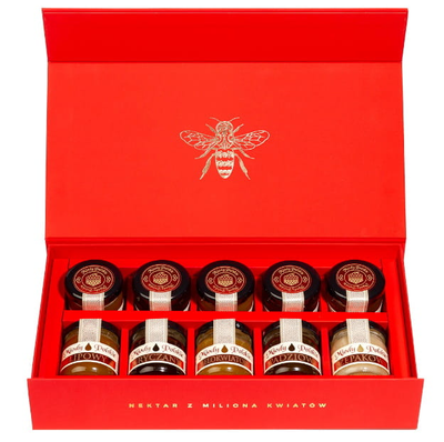 Miód Premium Gold zestaw prezentowy miody eleganckie opakowanie 10x40g 400g