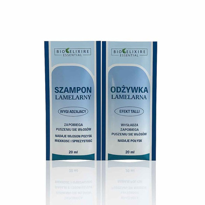 Lamelarny zestaw wygładzający włosy Bioelixire EFEKT TAFLI 2 x 20 ml 