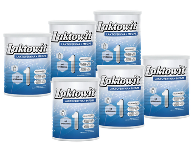 Laktowit 1 LAKTOFERYNA+MFGM mleko początkowe od urodzenia ZESTAW 6 x 850 g