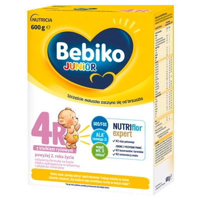 Bebiko Junior 4R Odżywcza formuła na bazie mleka dla dzieci powyżej 2. roku życia 600 g
