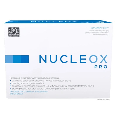 Nucleox Pro PŁODNOŚĆ I FUNKCJE ROZRODCZE smak cytrusowy 30 saszetek + 30 kapsułek 2 opakowania