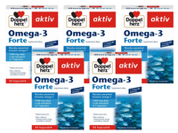 Doppelherz aktiv Omega-3 FORTE ZESTAW 5 x 30 kapsułek