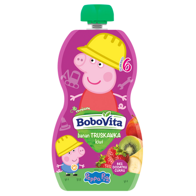 BoboVita Peppa Mus banan, truskawka i kiwi po 6 miesiącu 100 g