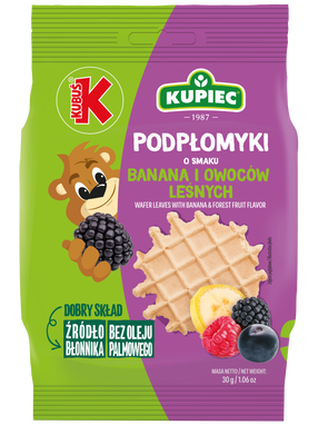 Kubuś Kupiec mini podpłomyki o smaku banana i owoców leśnych 30 g
