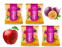 Crispy Natural jabłko o smaku marakui - suszone kostki z jabłek Połączenie marchwi i brzoskwini  ZESTAW 4 x 18 g