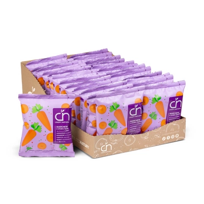 Crispy Natural Marchew o smaku tajskim - Suszone chipsy z marchwi ZESTAW 24 x 18 g