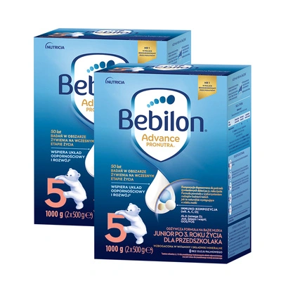 Bebilon 5 Advance Pronutra Junior odżywcza formuła na bazie mleka po 3. roku życia dla przedszkolaka ZESTAW 2 x 1000 g