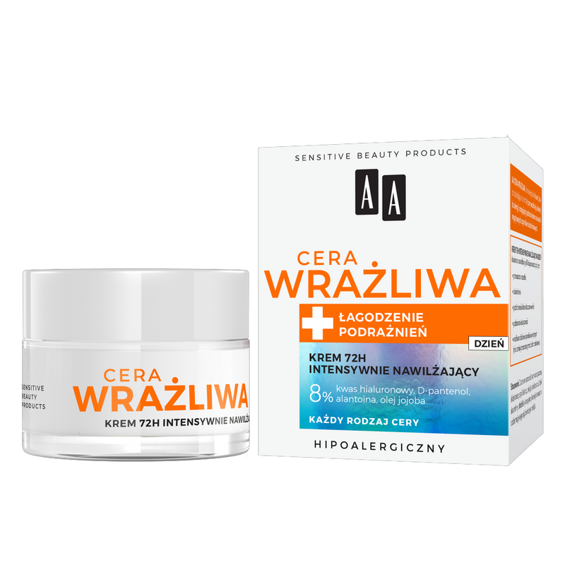 AA Cera Wrażliwa Krem intensywnie nawilżający 72 h na dzień 50 ml