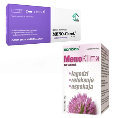 Menopauza pod kontrolą: Lab Home test i Sanbios suplement Menoklima 2 sztuki