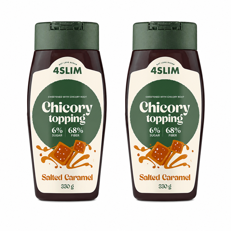 4Slim Słodzik z cykorii niskowęglowodanowy topping słony karmel ZESTAW 2 x 330 g