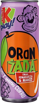 Kubuś Play oranżada o smaku pomarańczy i mango 250 ml