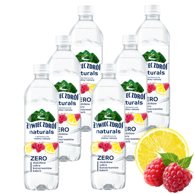 Żywiec Zdrój Naturals Napój niegazowany z delikatną nutą maliny i cytryny ZESTAW 6 x 500 ml