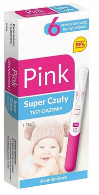 Pink testy ciążowe SUPER CZUŁE strumieniowy i płytkowy mix 20 opakowań + zestaw do monitorowania płodności GRATIS!