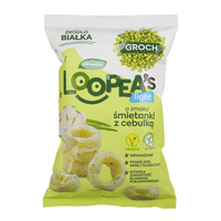 Loopea's chrupki z grochu o smaku śmietanki z zieloną cebulką ZESTAW 3 x 50 g