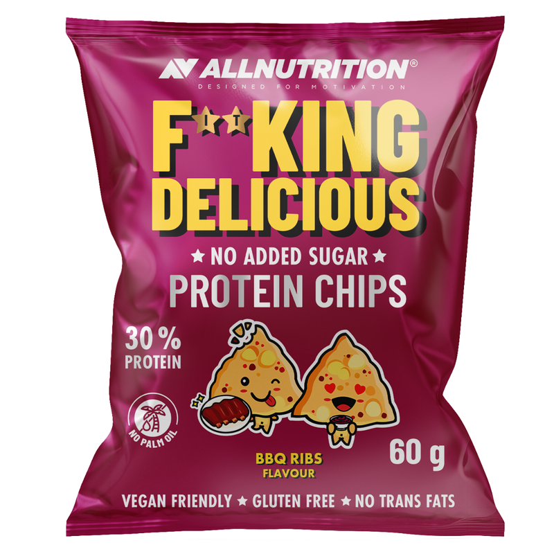 Allnutrition Fitking białkowe chipsy proteinowe o smaku żeberek barbecue 60 g