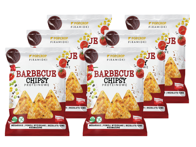 Popcrop chrupki piramidki proteinowe o smaku barbecue bezglutenowe ZESTAW 6 x 60 g