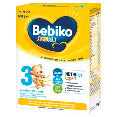 Bebiko Junior 3 Odżywcza formuła na bazie mleka dla dzieci powyżej 1. roku życia 600g