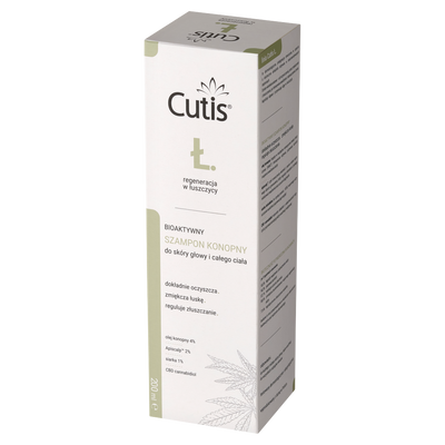 Cutis ŁUSZCZYCA bioaktywny szampon konopny + CBD łojotokowe zapalenie skóry 200 ml