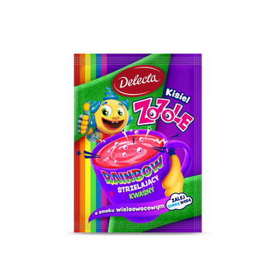 Delecta Kisiel RAINBOW ZOZOLE z kwaśnym cukrem strzelającym na zimno 34 g