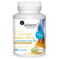 Aliness Cytrynian Magnezu 100 mg z potasem oraz B6 100 MAGNEZ POTAS 100 kapsułek