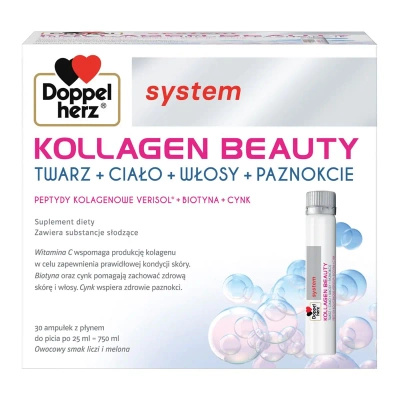 Doppelherz KOLLAGEN BEAUTY 30 ampułek po 25ml + OPASKA DO WŁOSÓW GRATIS!