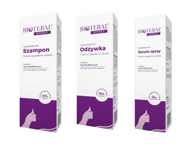 Biotebal EFFECT szampon odżywka serum przeciw wypadaniu włosów ZESTAW + SERUM DO PAZNOKCI GRATIS!