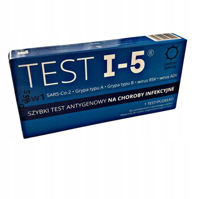 Farmabol TEST I-5 combo 5w1 antygenowy SARS-CoV-2/FluA/FluB+ADV/RSV