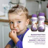 NutriKid Multi Fibre o smaku truskawkowym dla dzieci od 1. roku życia ZESTAW 4 x 200 ml