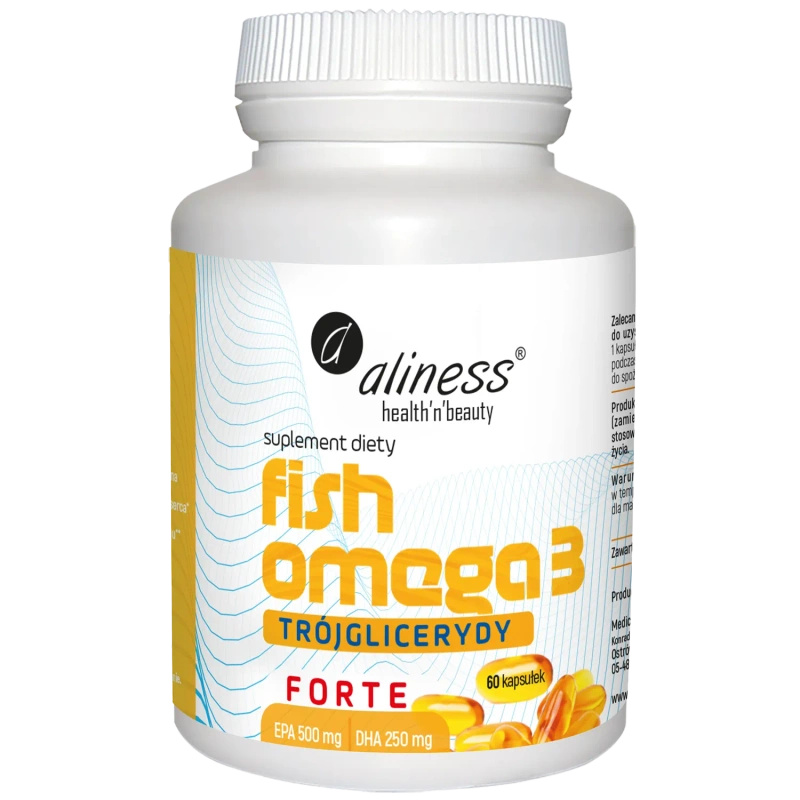 Aliness Fish Omega3 Forte Trójglicerydy 500/250 mg SERCE 60 kapsułek