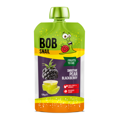 Bob Snail smoothie gruszka jeżyna BEZ CUKRU zdrowa przekąska 120 g