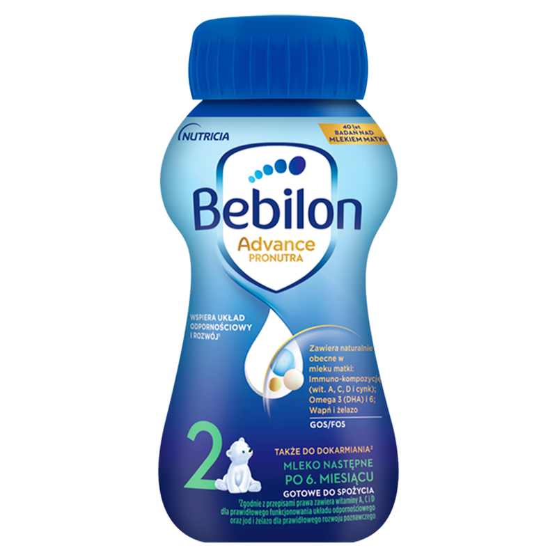 Bebilon 2 z Pronutra-ADVANCE Mleko modyfikowane w płynie dla niemowląt od 6. miesiąca 200ml