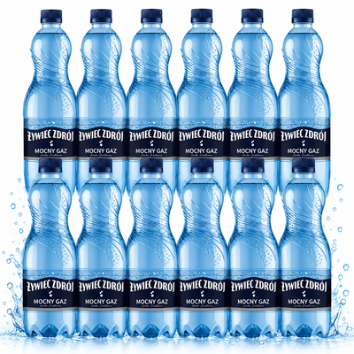 Żywiec Zdrój Mocny Gaz Woda źródlana ZESTAW 12 x 1,5 l