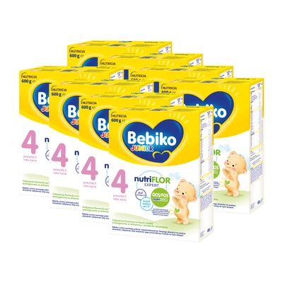 Bebiko Junior 4 Odżywcza formuła na bazie mleka dla dzieci powyżej 2. roku życia ZESTAW 8x600g