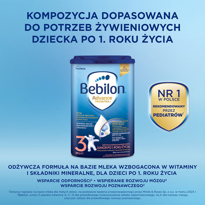 Bebilon Junior 3 Pronutra ADVANCE mleko 3x800g 