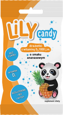 LiLY Candy drażetki o smaku ananasowym z witaminą C i D 40 g