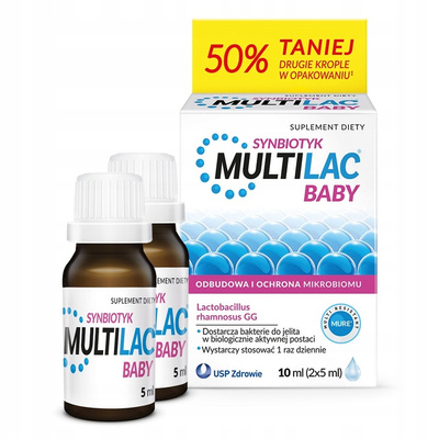 Multilac Baby synbiotyk krople dwupak 2x5 ml