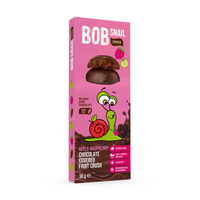 Bob Snail Ciasteczka owocowe Jabłko Malina w Belgijskiej ciemnej czekoladzie 30 g